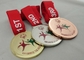 Καλυμμένα χαλκός μετάλλια με την κορδέλλα, ρίψη κύβων για τον ολυμπιακό αγώνα